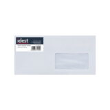 Koperta biała DL 110x220mm SK OKP 45x90mm 100szt. IDEST